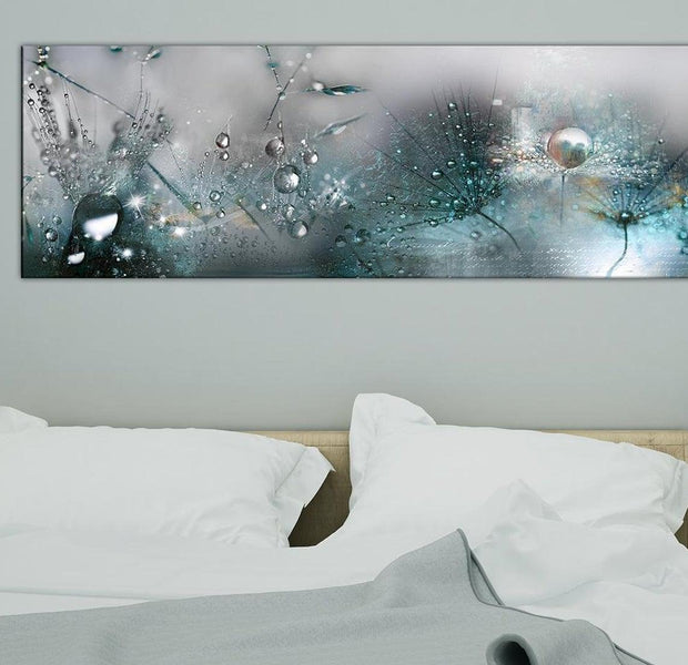 Stretched Canvas Botanical Art - Dandelions In The Rain
