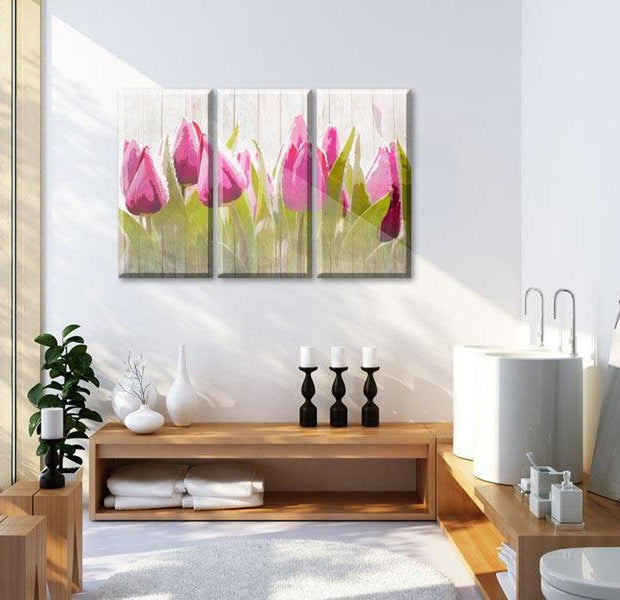 Stretched Canvas Floral Art - Spring Bouquet Of Tulips