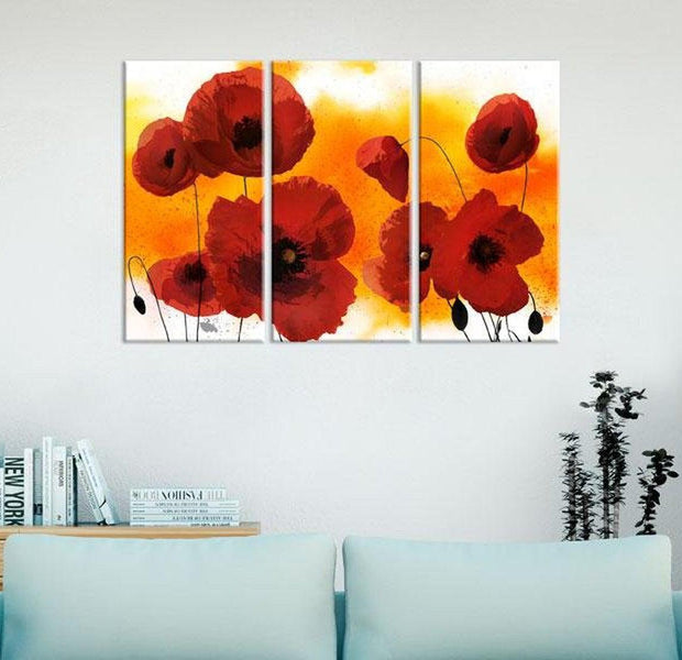 Stretched Canvas Floral Art - Sunny Afternoon And Poppies