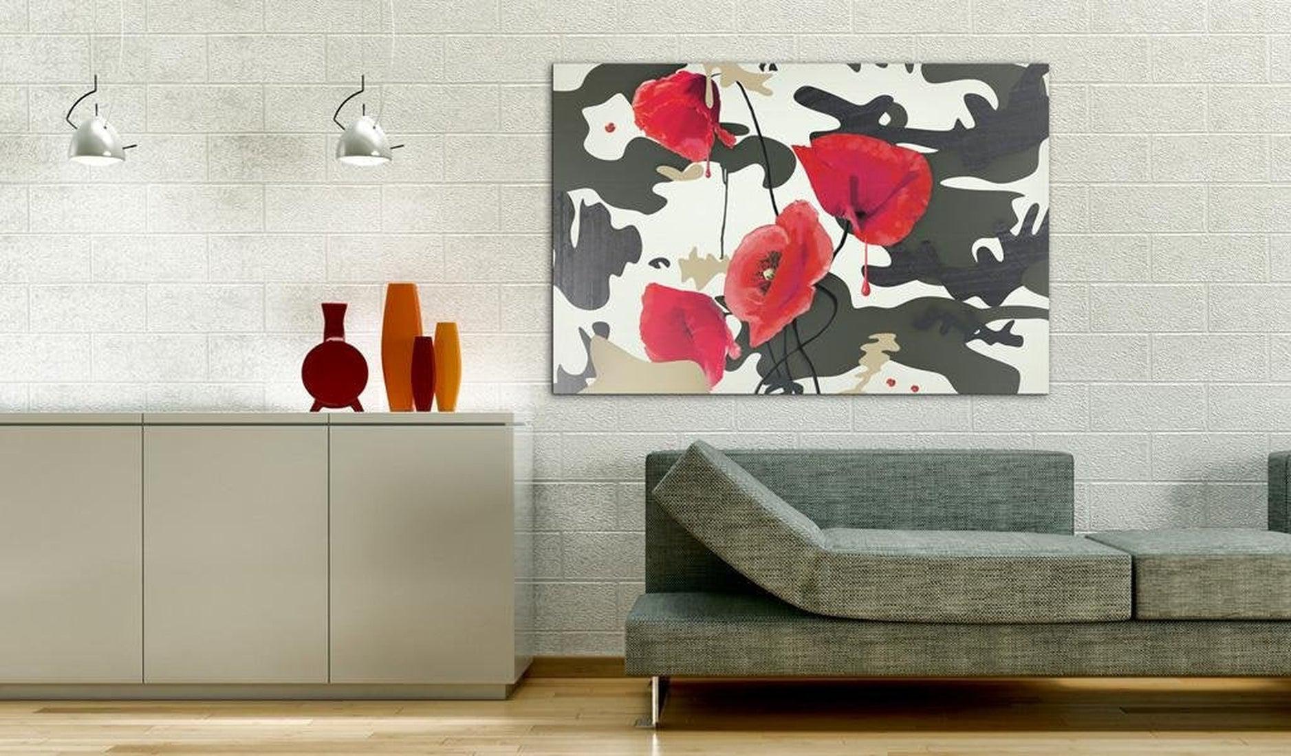 Stretched Canvas Floral Art - War Paint