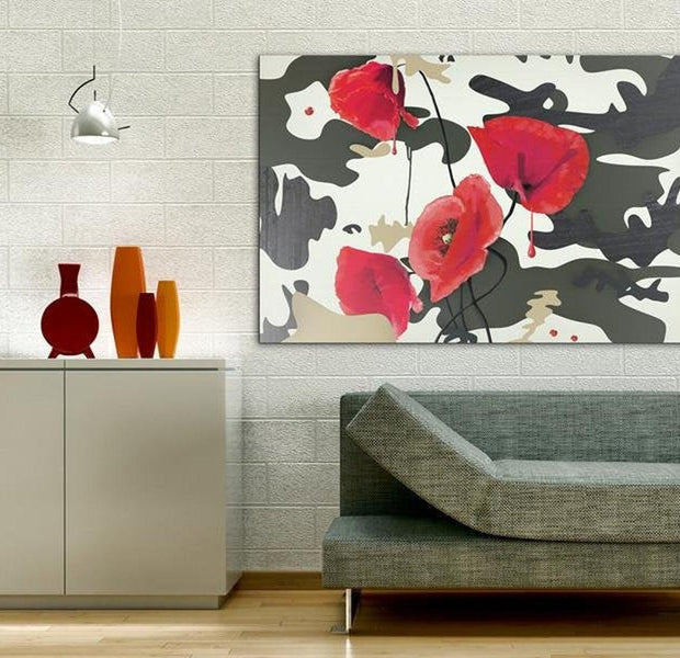 Stretched Canvas Floral Art - War Paint