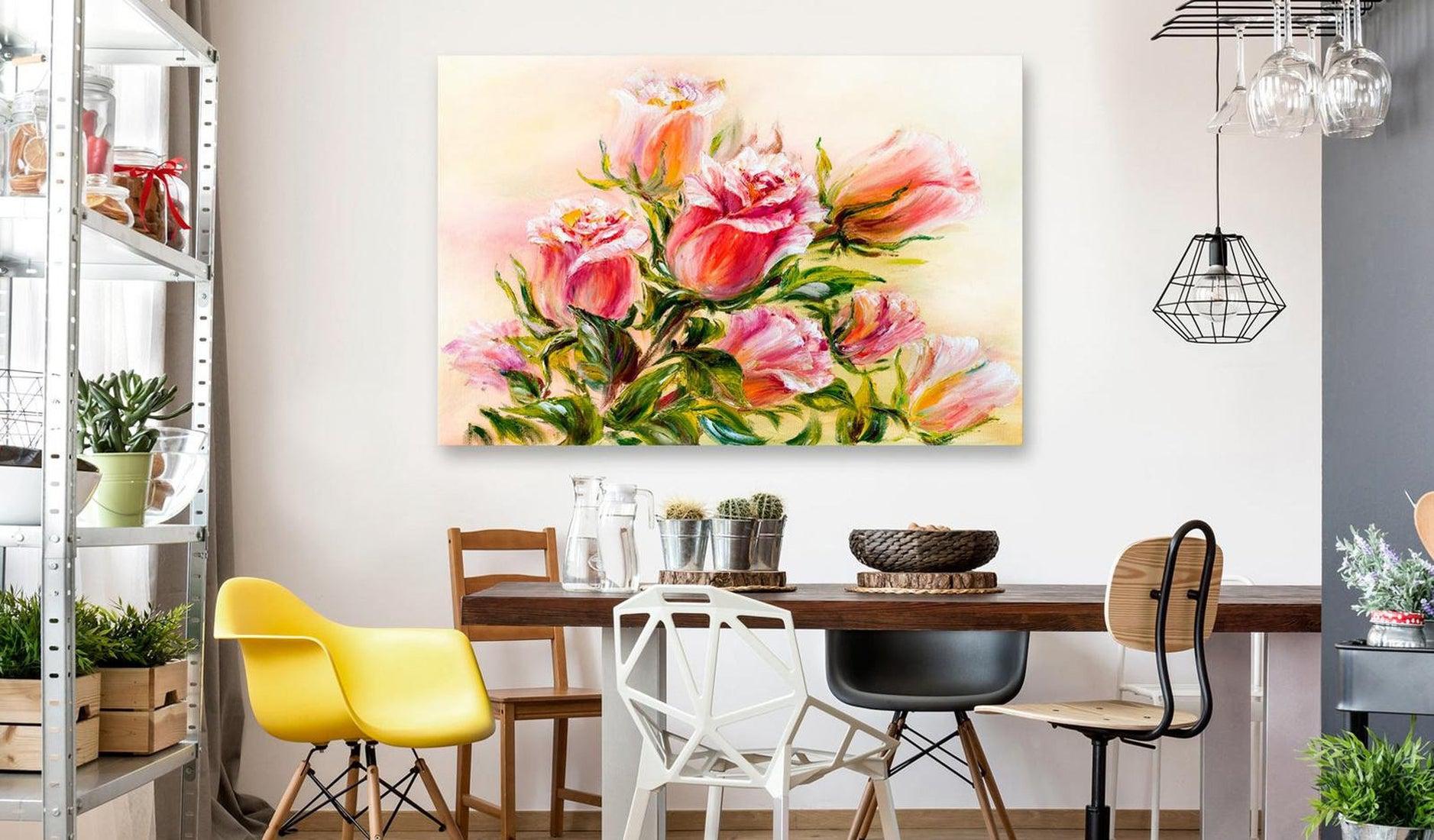 Stretched Canvas Floral Art - Wonderful Roses