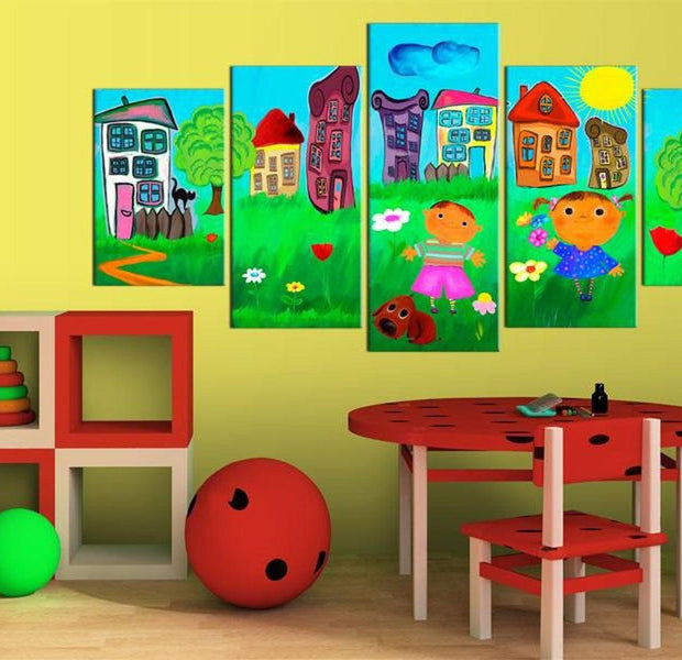 Stretched Canvas Kids Art - Carefree Childhood