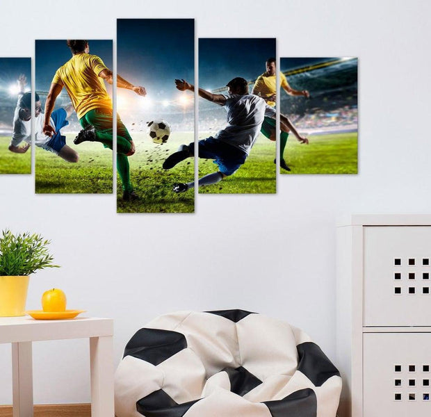 Stretched Canvas Kids Art - Decisive Tackle Wide