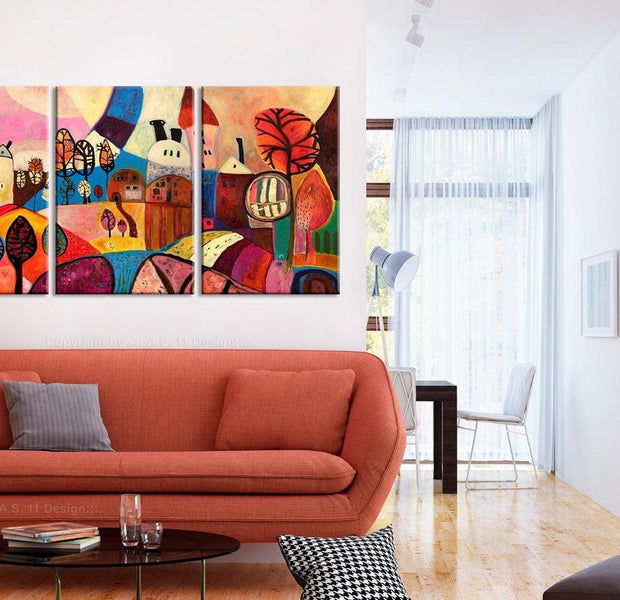 Stretched Canvas Kids Art - Fairyland 3 Piece