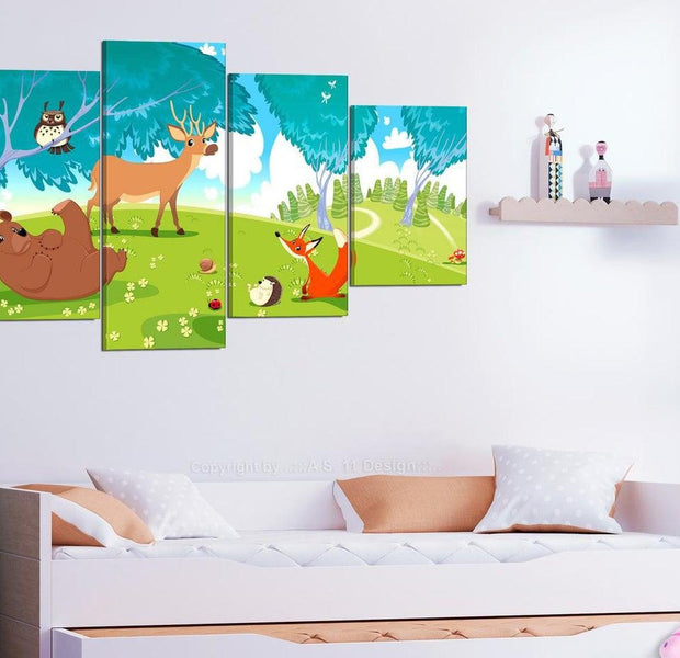 Stretched Canvas Kids Art - Friendly Animals