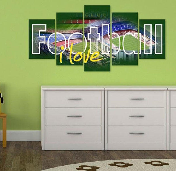 Stretched Canvas Kids Art - I Love Football