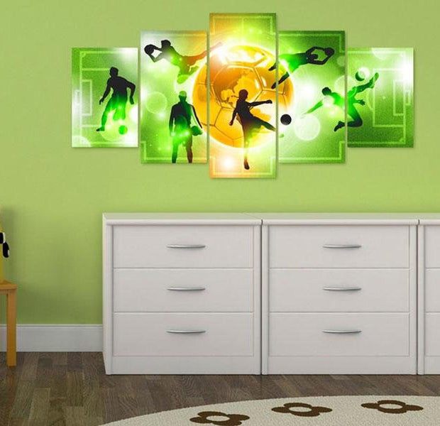 Stretched Canvas Kids Art - I Love Soccer