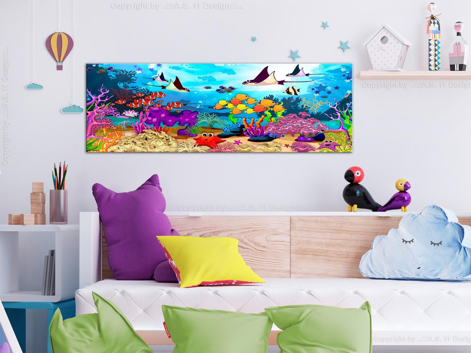 Stretched Canvas Kids Art - Underwater Fun Narrow