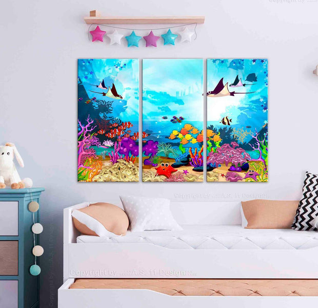Stretched Canvas Kids Art - Underwater Fun