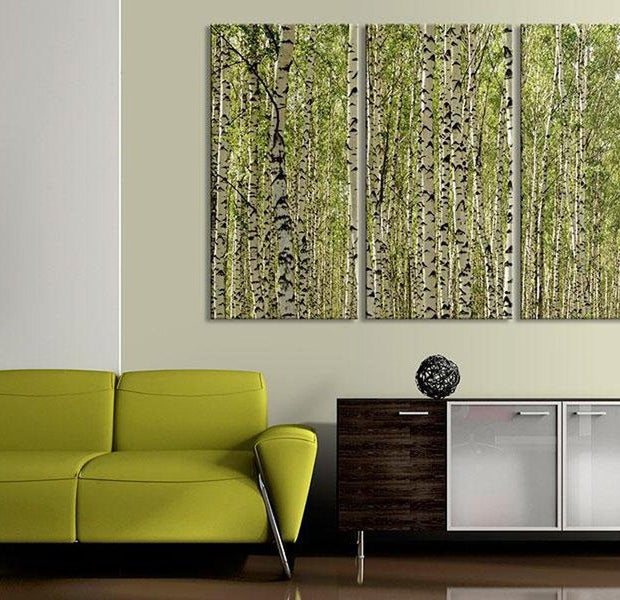 Stretched Canvas Landscape Art - A Forest Of Birch Trees