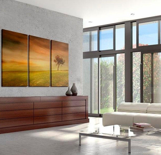 Stretched Canvas Landscape Art - A Lonely Tree On A Meadow