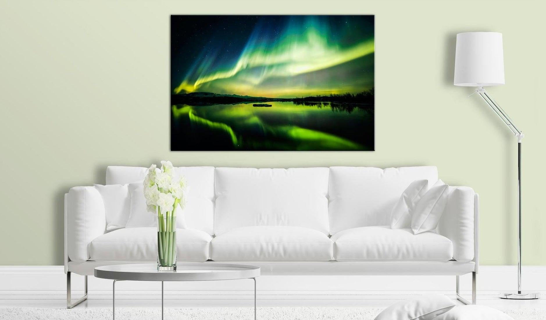 Stretched Canvas Landscape Art - Aurora Borealis