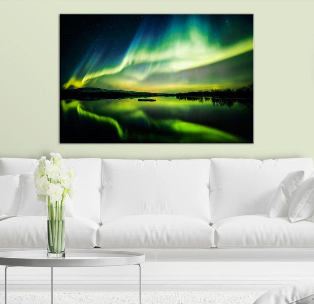 Stretched Canvas Landscape Art - Aurora Borealis