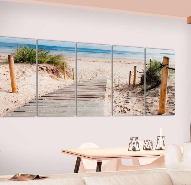 Stretched Canvas Landscape Art - Beach After Rain