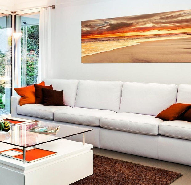 Stretched Canvas Landscape Art - Beach: Beatiful Sunset