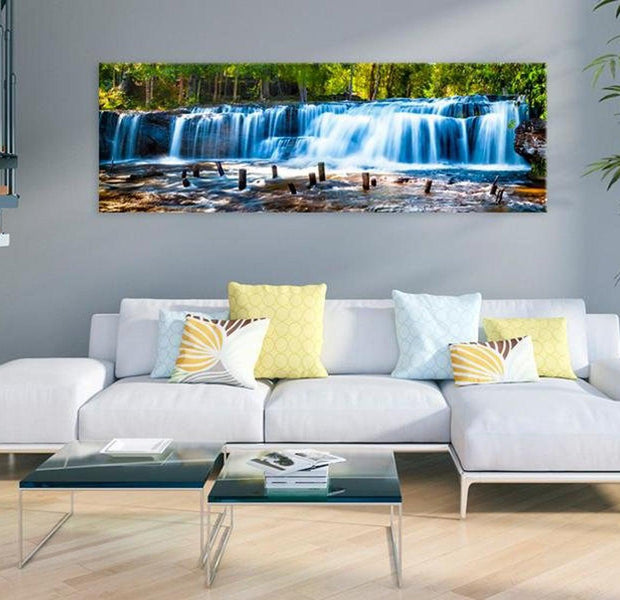 Stretched Canvas Landscape Art - Beautiful Waterfall