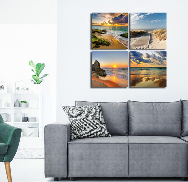 Stretched Canvas Landscape Art - Calmness of the Sea Composition