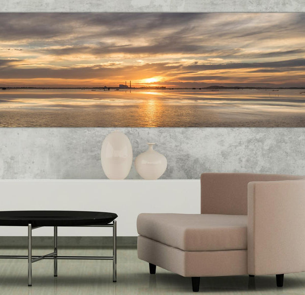 Stretched Canvas Landscape Art - Cloudy Evening Narrow