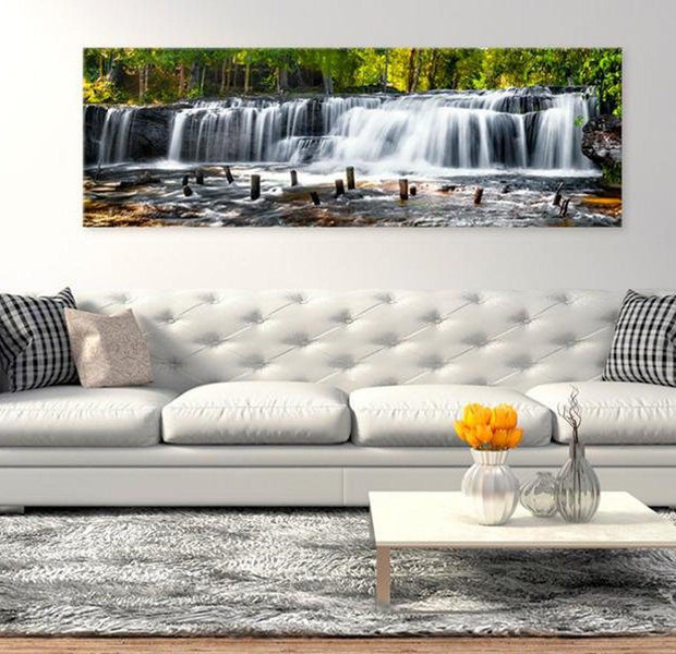 Stretched Canvas Landscape Art - Fairytale Waterfall