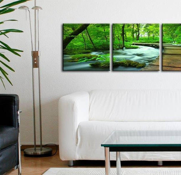 Stretched Canvas Landscape Art - Forest Broadwalk 3 Piece