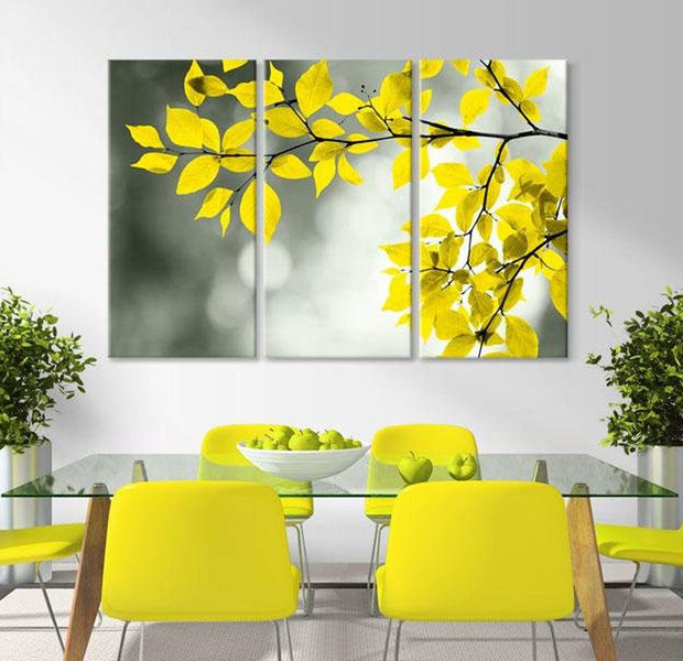 Stretched Canvas Wall Art - Gold Sprig