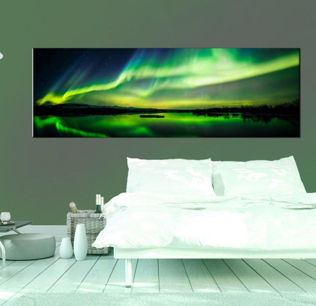 Stretched Canvas Landscape Art - Green Sky