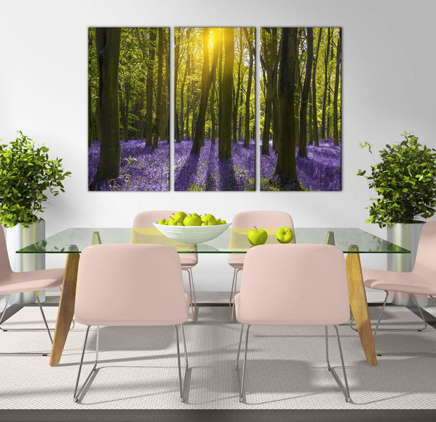 Stretched Canvas Landscape Art - Hyacinth Field