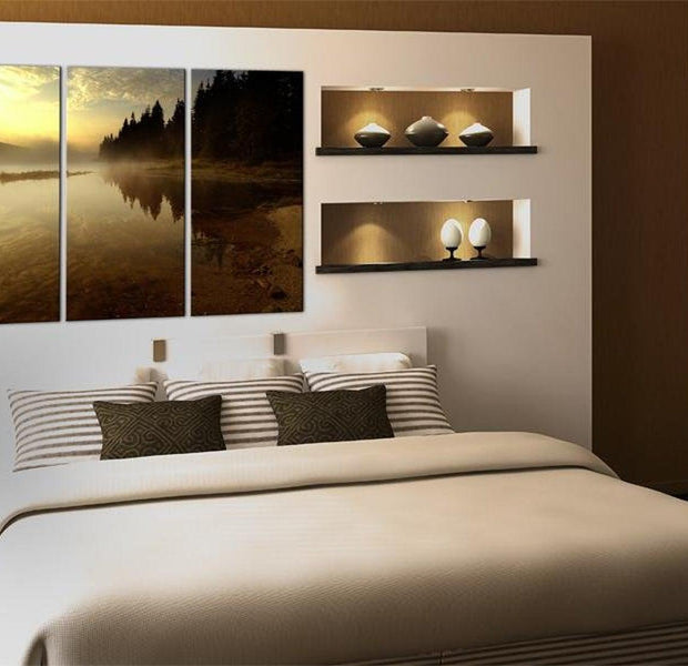 Stretched Canvas Landscape Art - In The Evening By The Lake