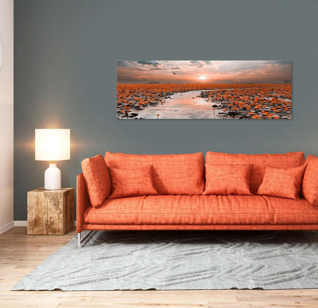 Stretched Canvas Landscape Art - Lily Pathway Narrow