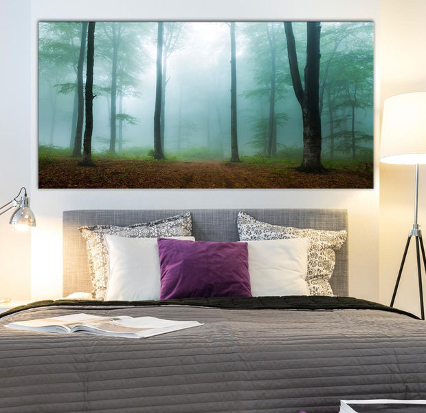 Stretched Canvas Landscape Art - Misty Morning Wide