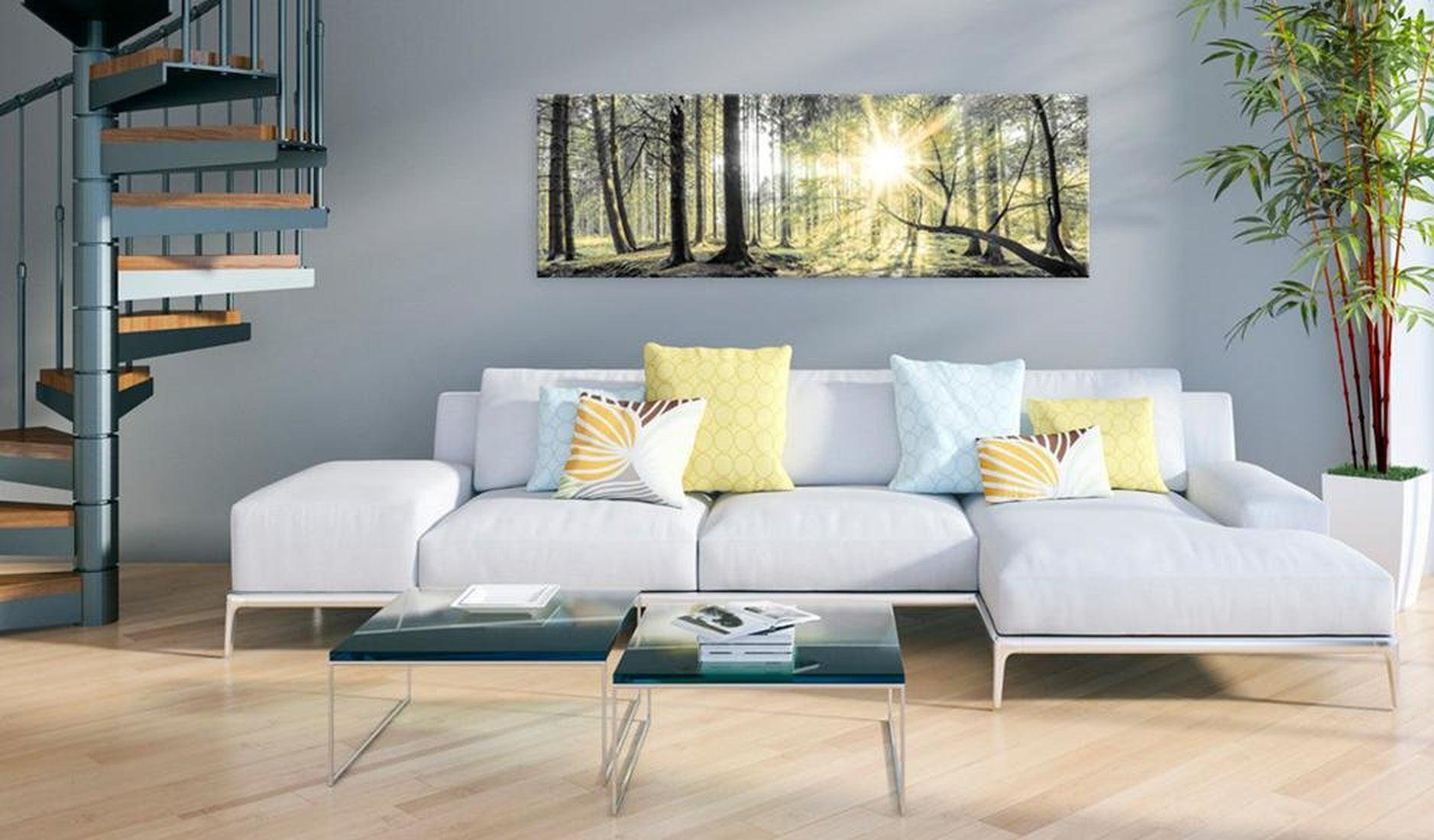 Stretched Canvas Landscape Art - Morning Forest