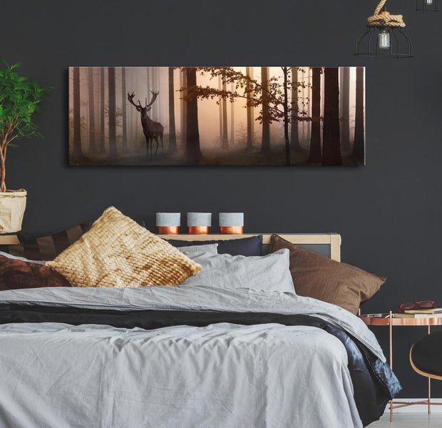Stretched Canvas Landscape Art - Morning Narrow Brown