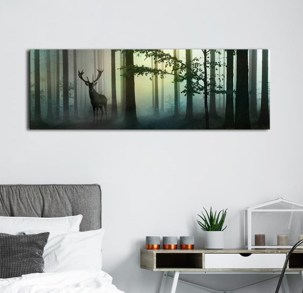 Stretched Canvas Landscape Art - Morning Narrow Green