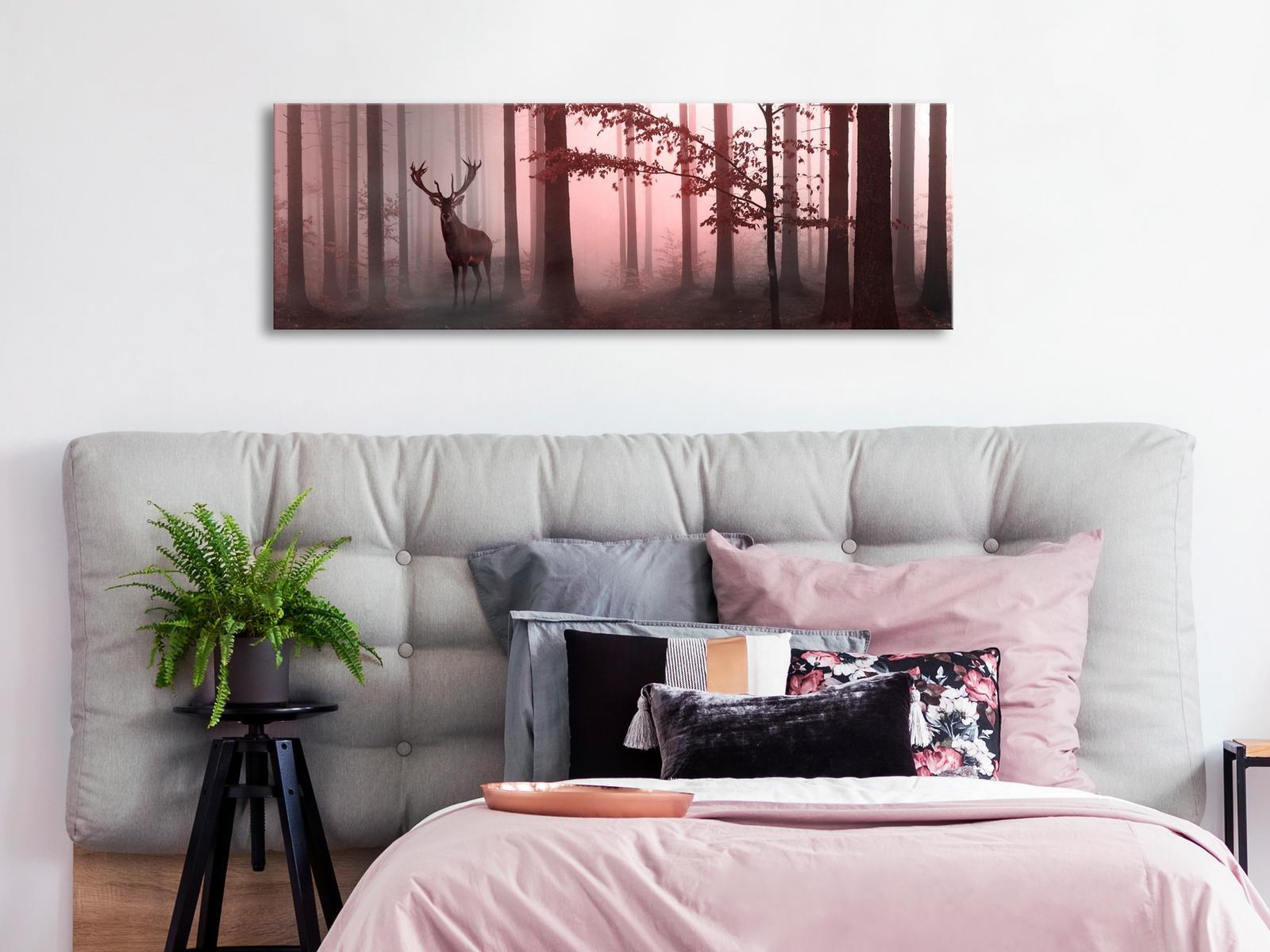 Stretched Canvas Landscape Art - Morning Narrow Pink