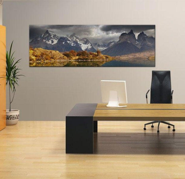 Stretched Canvas Landscape Art - Mountain Landscape Before A Storm