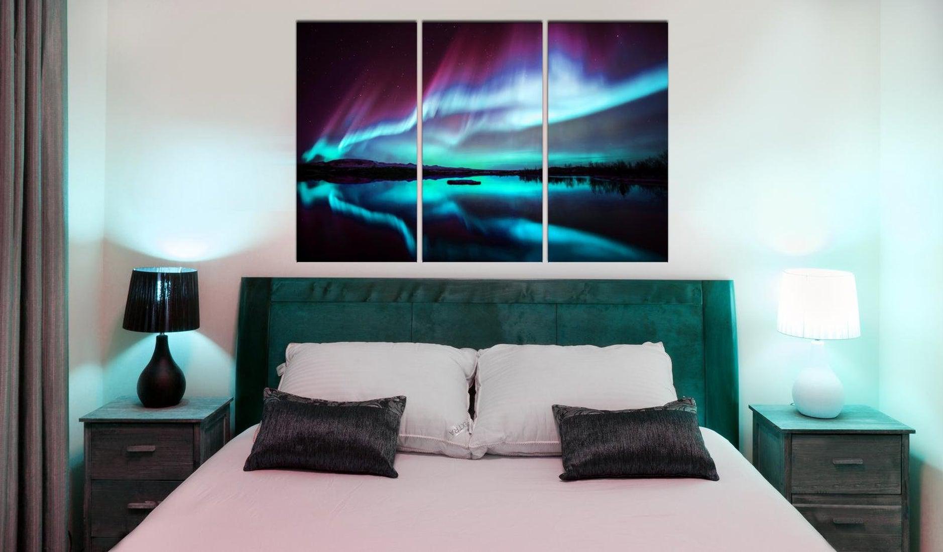 Stretched Canvas Landscape Art - Night Light 3 Piece