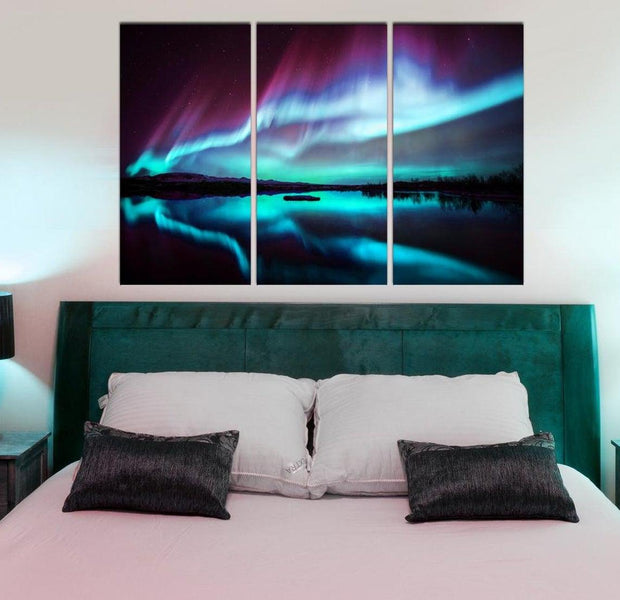 Stretched Canvas Landscape Art - Night Light 3 Piece