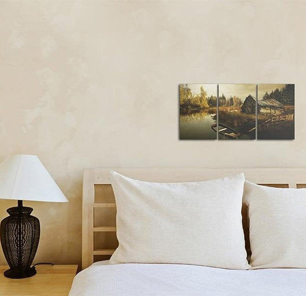 Stretched Canvas Landscape Art - Old Hut In Nature