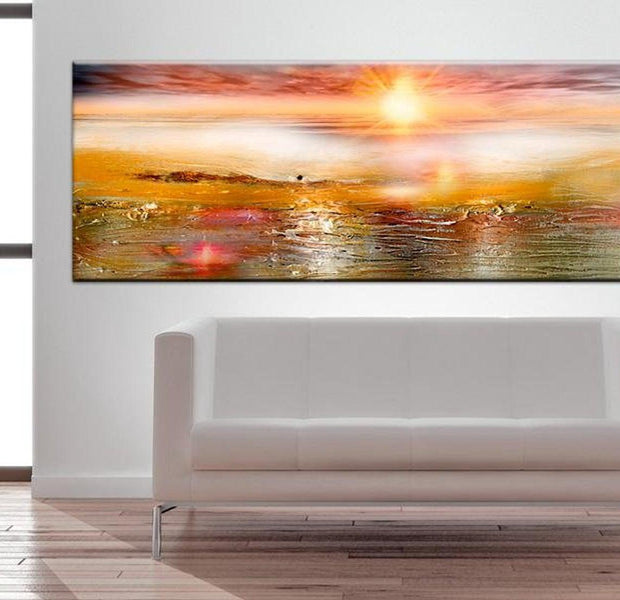 Stretched Canvas Landscape Art - Orange Sea