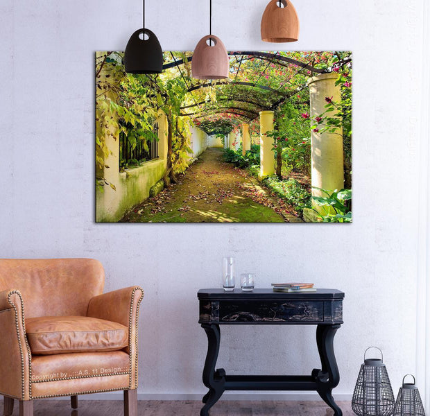 Stretched Canvas Landscape Art - Pergola Wide