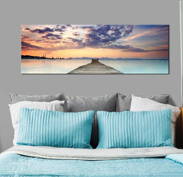 Stretched Canvas Landscape Art - Pier On The Caribbean