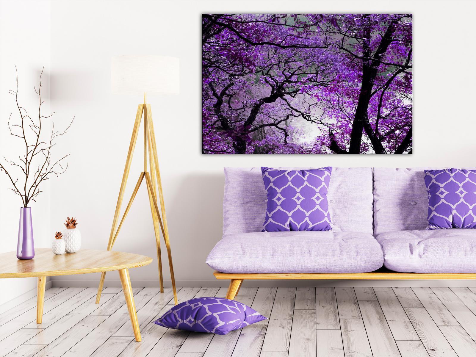 Stretched Canvas Landscape Art - Purple Afternoon Wide