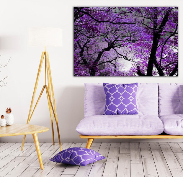 Stretched Canvas Landscape Art - Purple Afternoon Wide