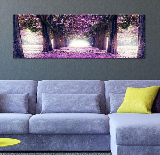 Stretched Canvas Landscape Art - Purple Spring