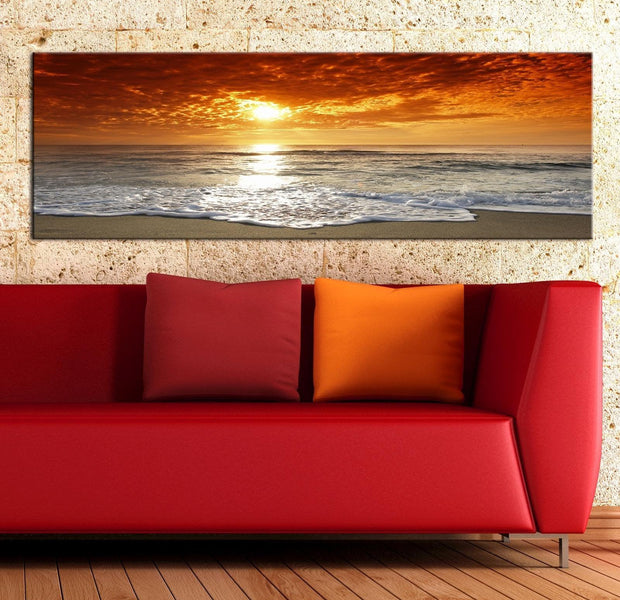 Stretched Canvas Landscape Art - Romantic Sunset