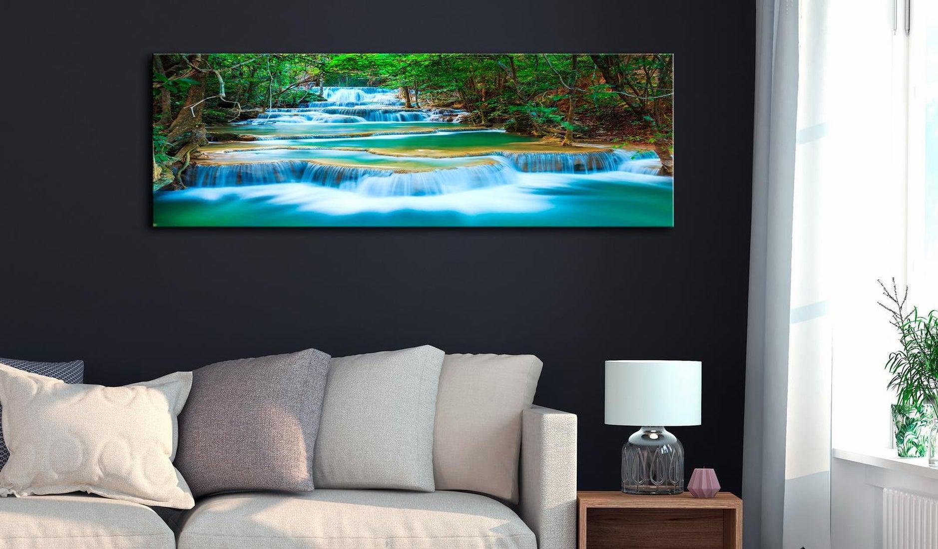 Stretched Canvas Landscape Art - Sapphire Waterfalls