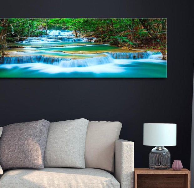 Stretched Canvas Landscape Art - Sapphire Waterfalls