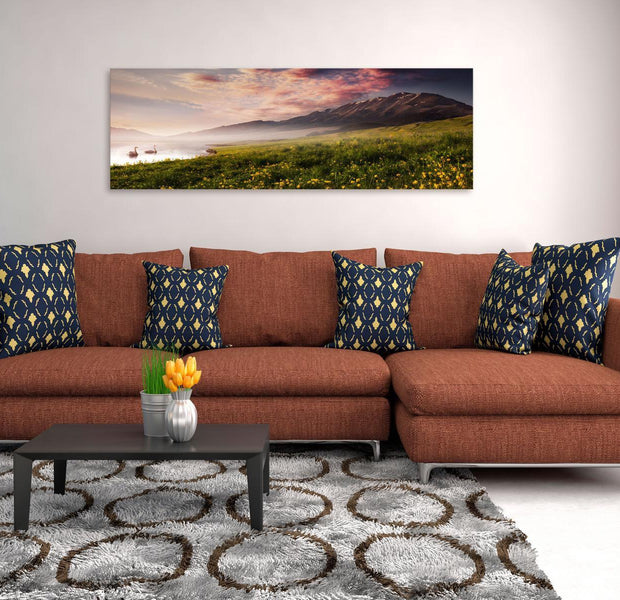 Stretched Canvas Landscape Art - Sayram Lake Narrow