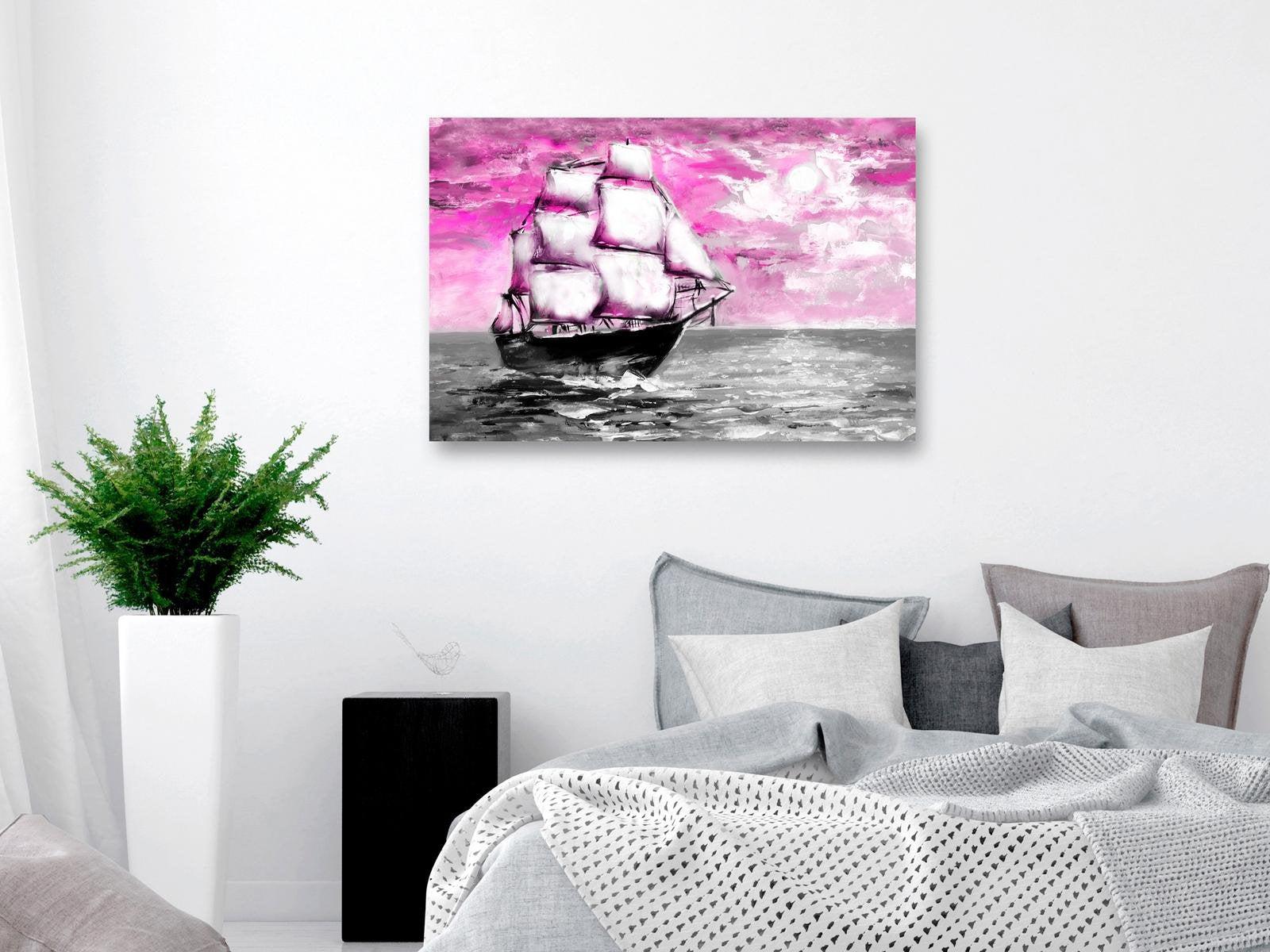 Stretched Canvas Wall Art - Spring Cruise Wide Pink